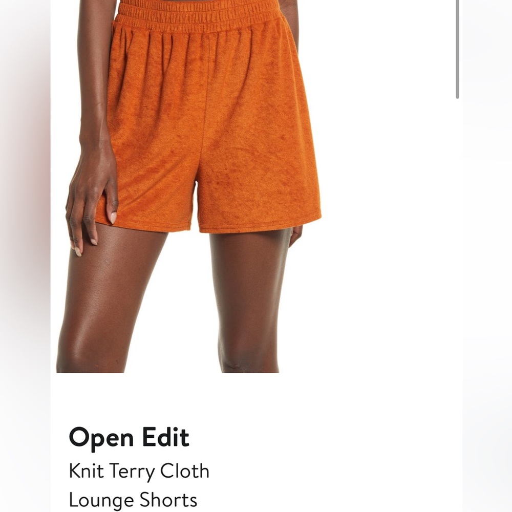 Knit Terry Cloth Rust Umber Lounge Short Women’s Sz M by OPEN EDIT
